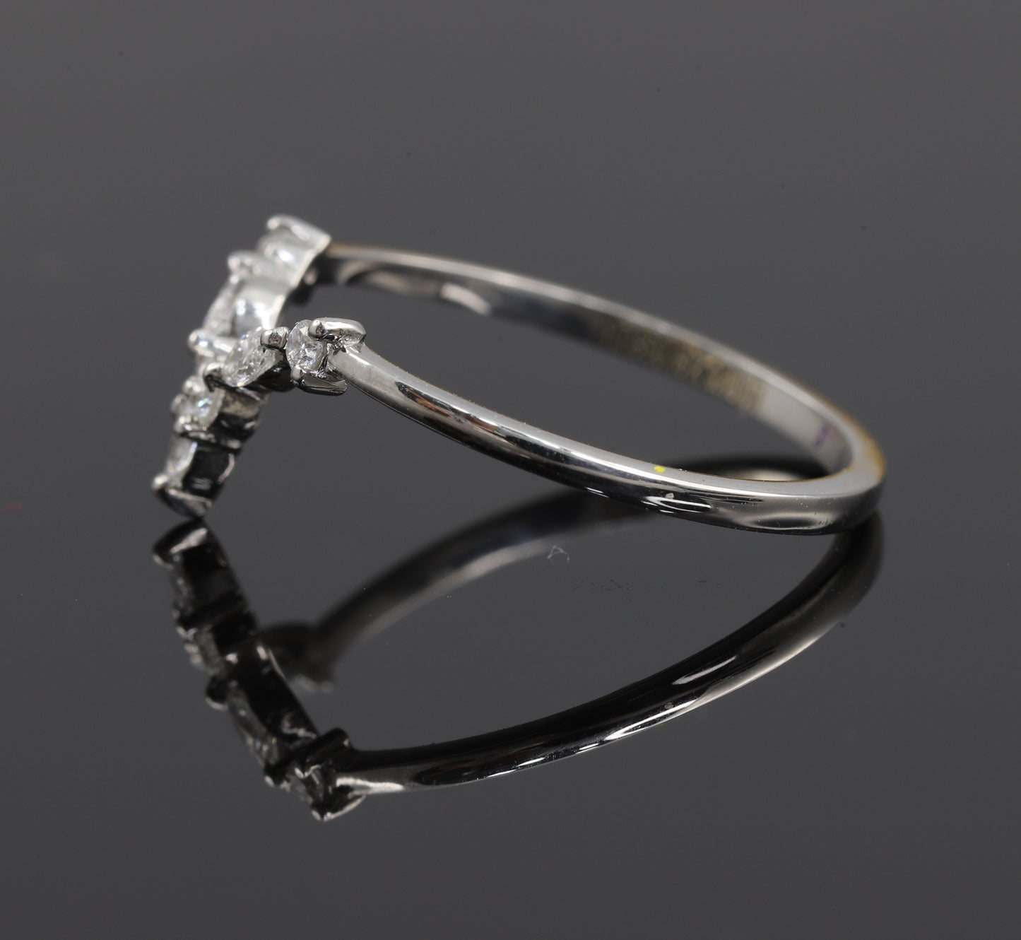 Chevron Marquise Cut Moissanite Wedding Band