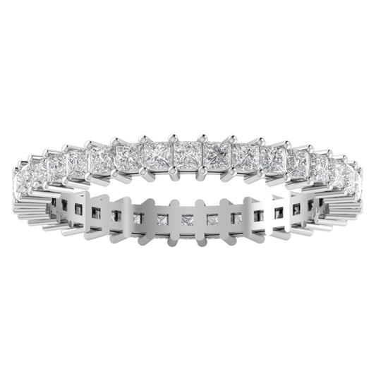 Full Eternity Princess Cut Moissanite Wedding Band