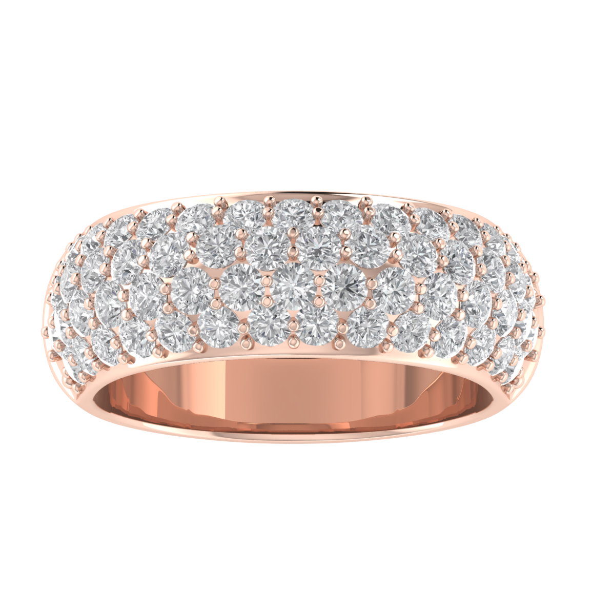 Cluster Round Cut Moissanite Half Eternity Band