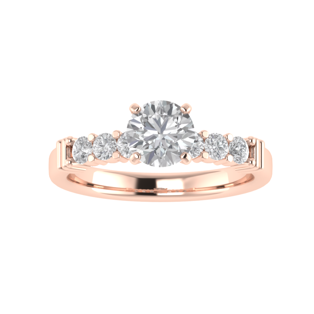 Vintage Inspired Solitaire With Accent Moissanite Engagement Ring