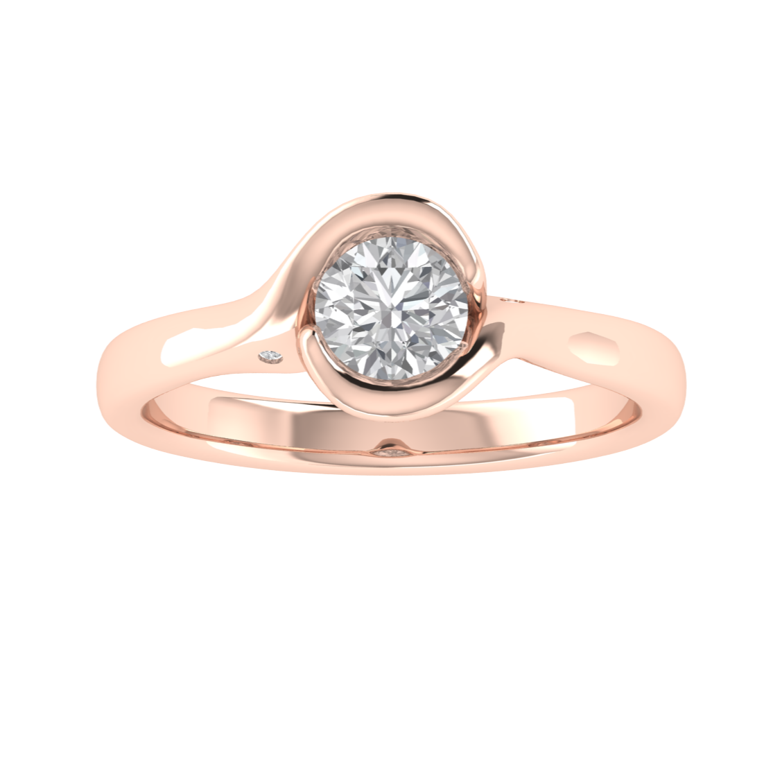 Bezel Set Solitaire Round Cut Moissanite Engagement Ring