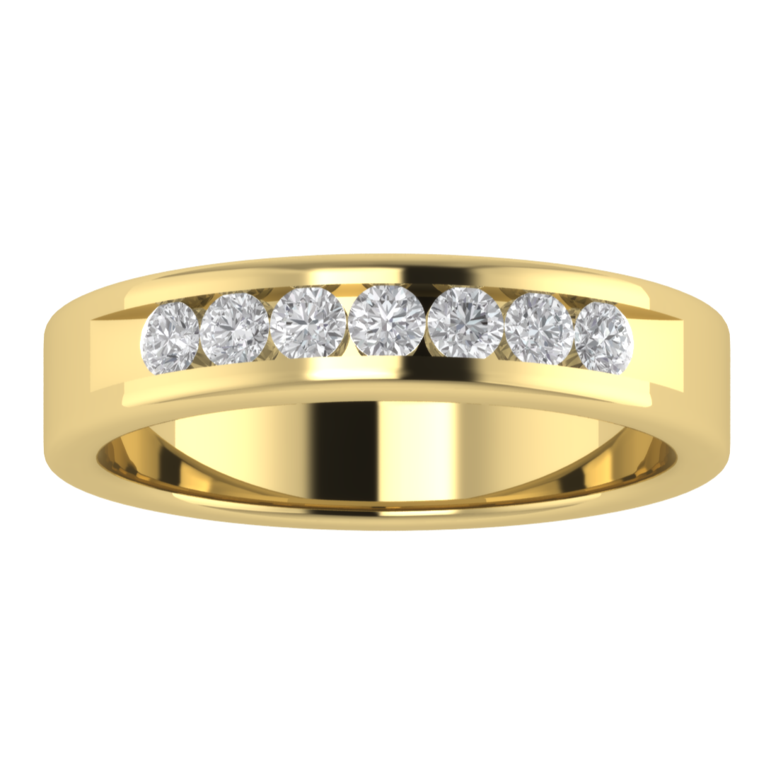 Lab Grown Diamond Seven Stone 14K White Gold Wedding Band