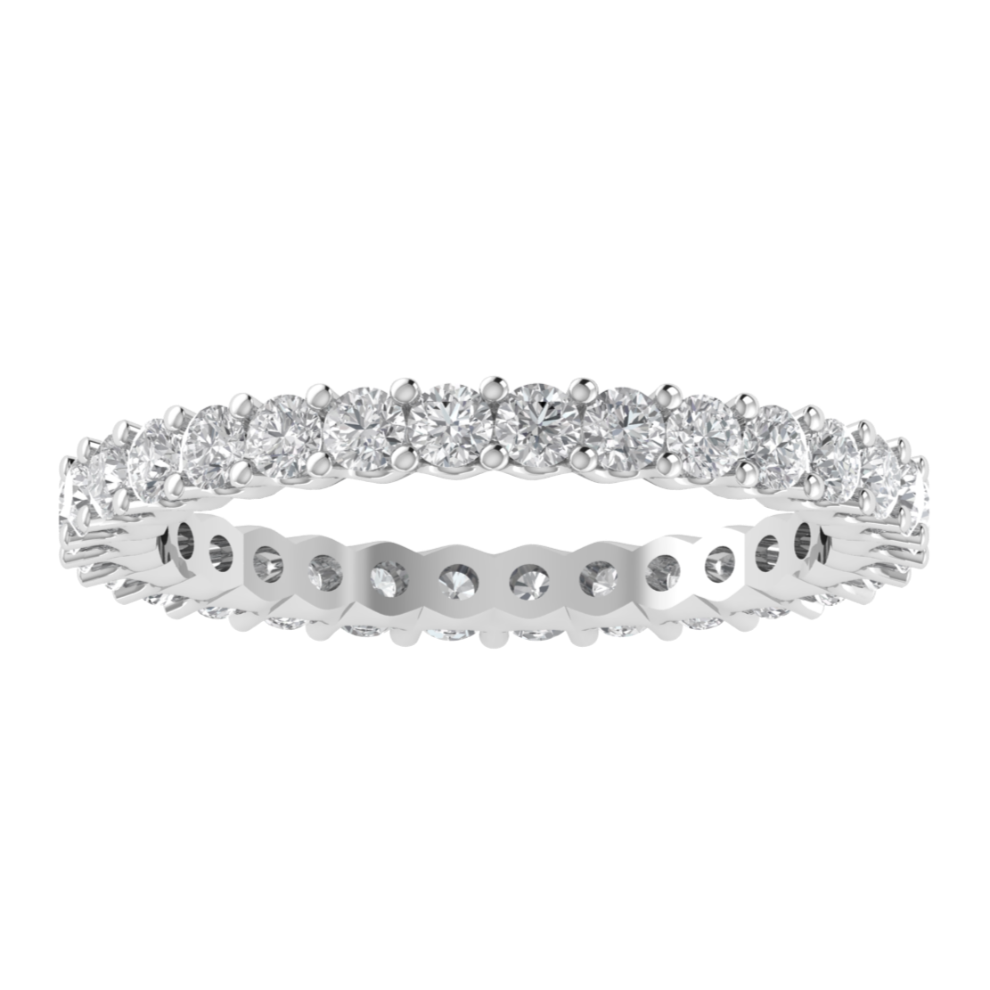Full Eternity Round Moissanite Matching Stacking Band