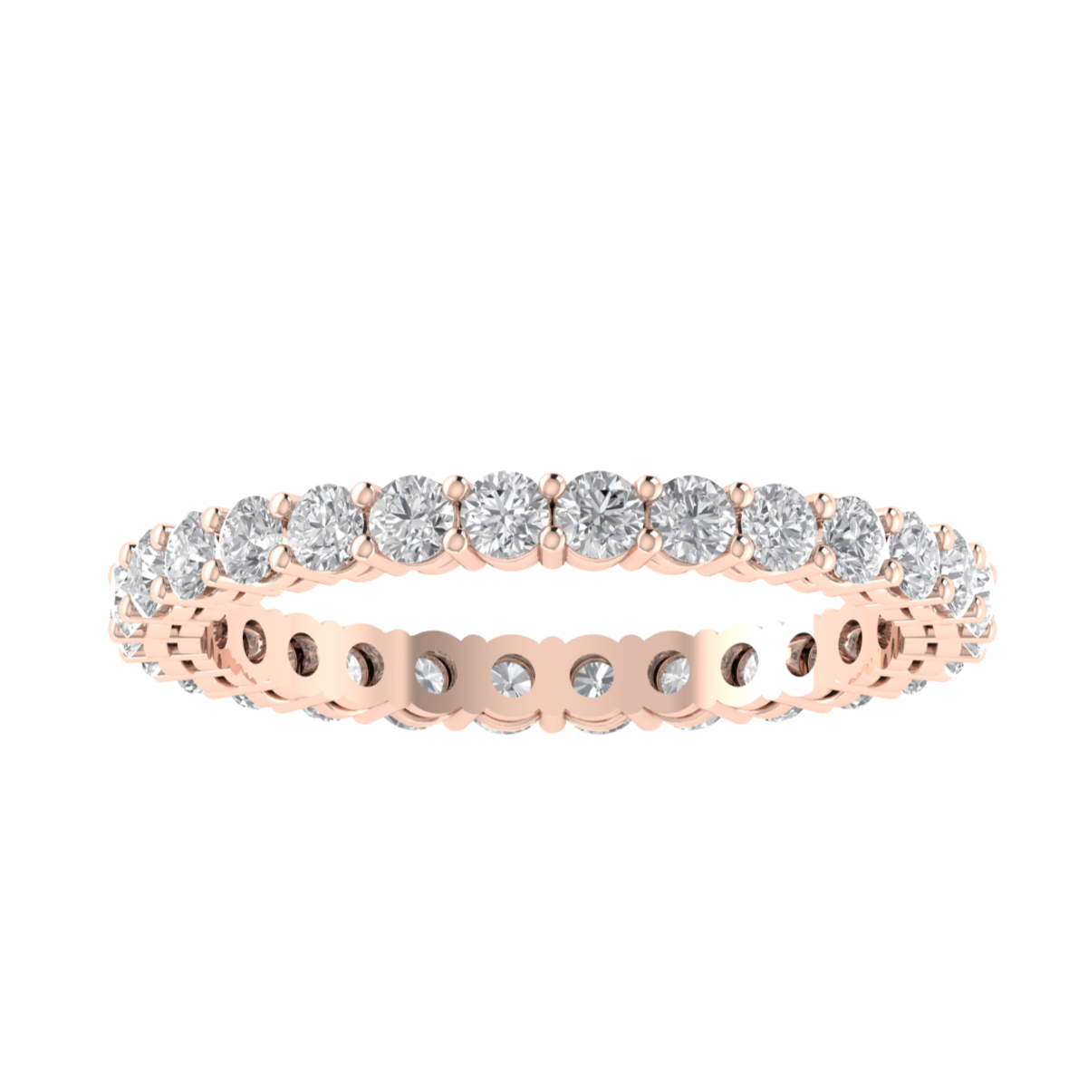 Lab Grown Diamond Full Eternity 14K White Gold Wedding Band