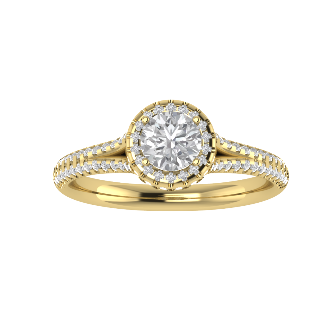 Vintage Inspired Halo Round Cut Moissanite Engagement Ring