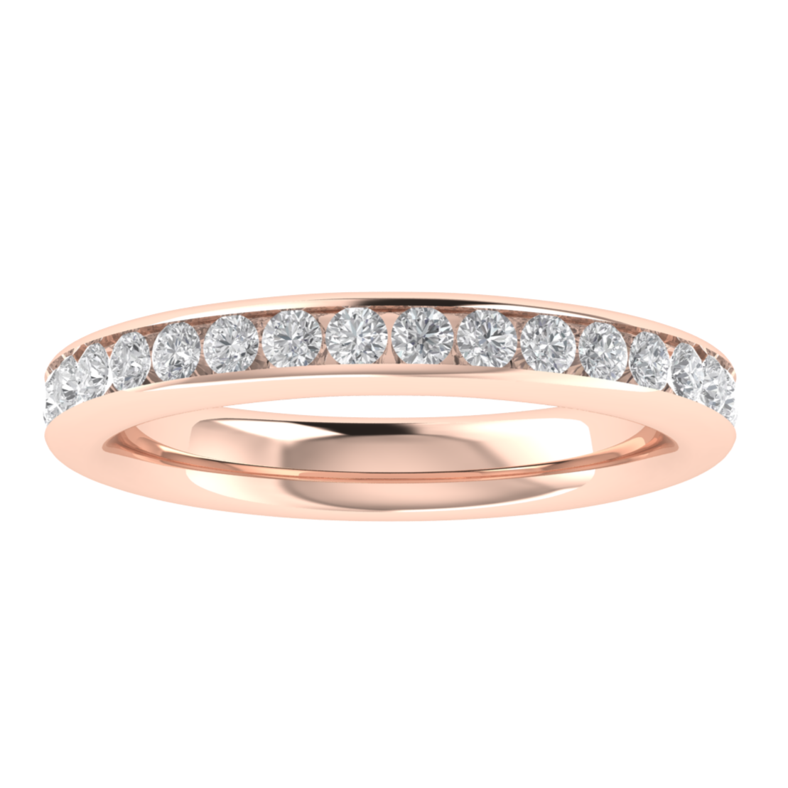 Channel Set Full Eternity Lab Grown Diamond 14K White Gold Wedding Band