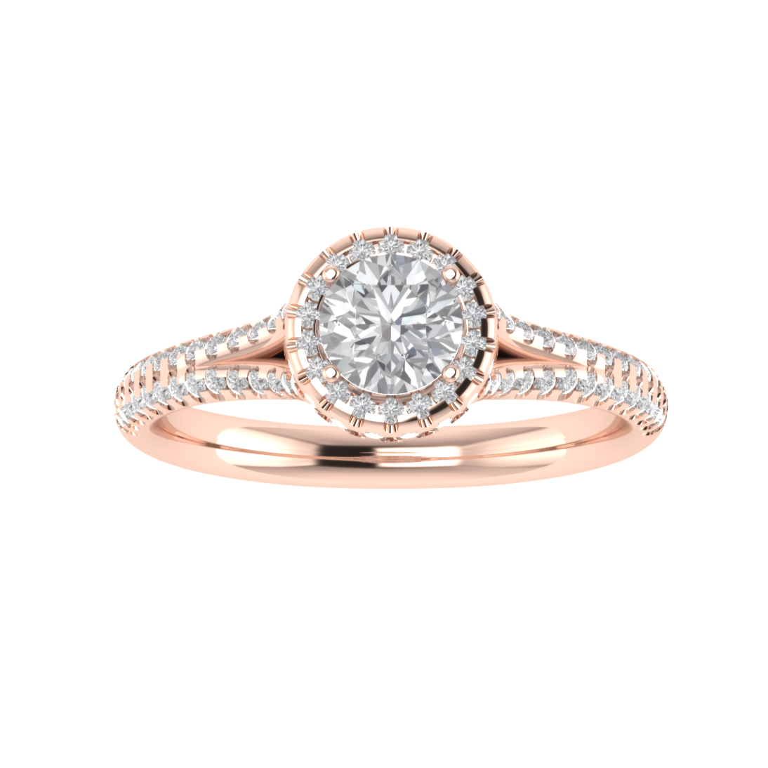 Vintage Inspired Halo Round Cut Moissanite Engagement Ring
