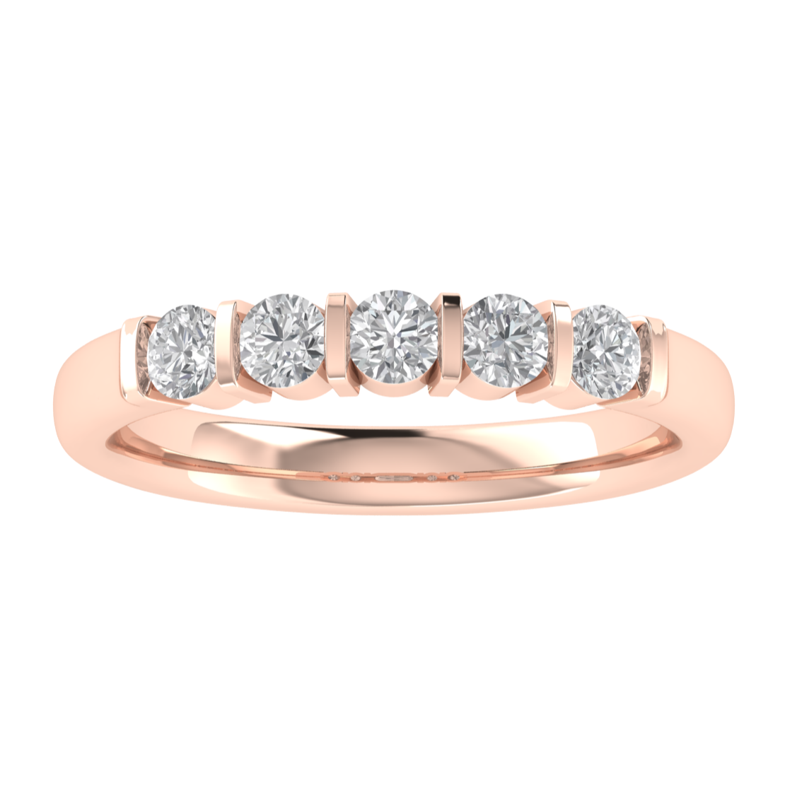 Lab Grown Diamond Bar Setting 14K White Gold Wedding Band
