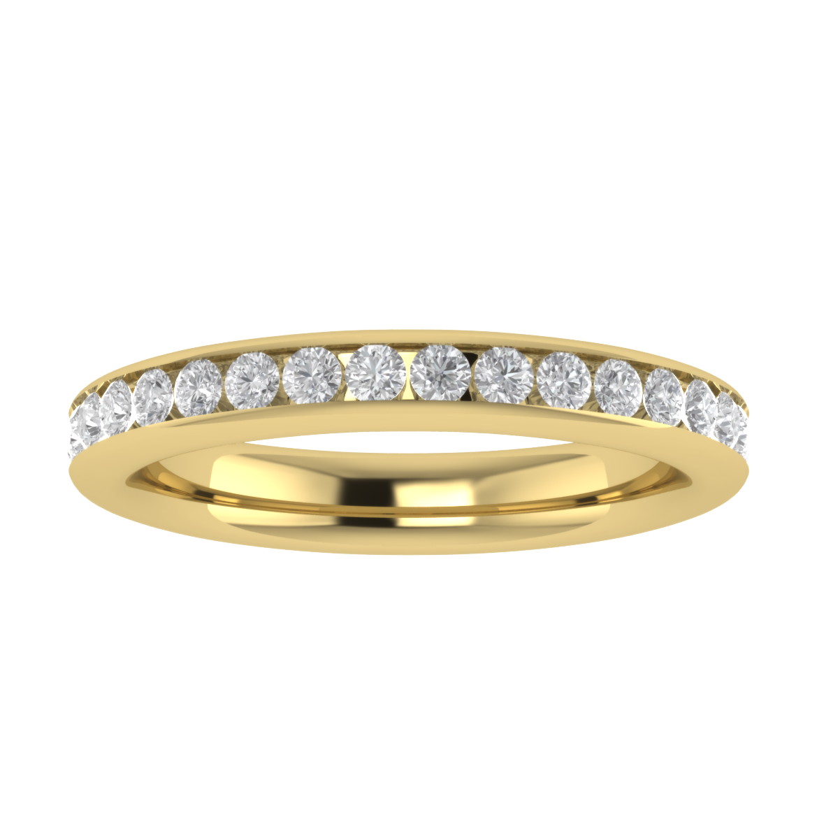 Channel Set Full Eternity Lab Grown Diamond 14K White Gold Wedding Band