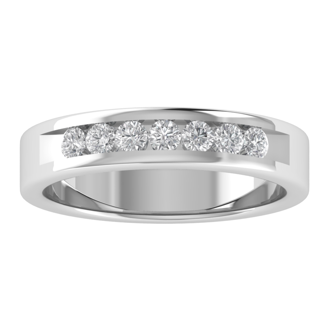Lab Grown Diamond Seven Stone 14K White Gold Wedding Band