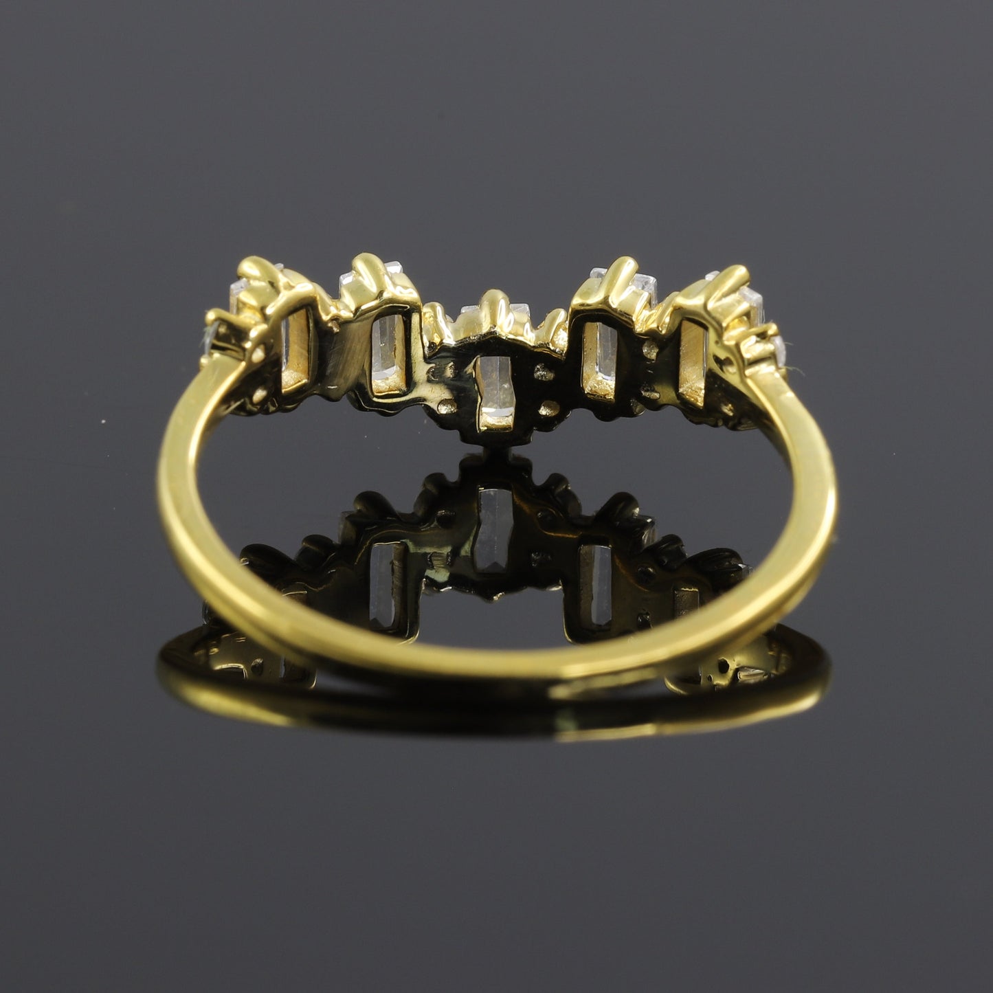 Curved Baguette Cut Moissanite Diamond Band