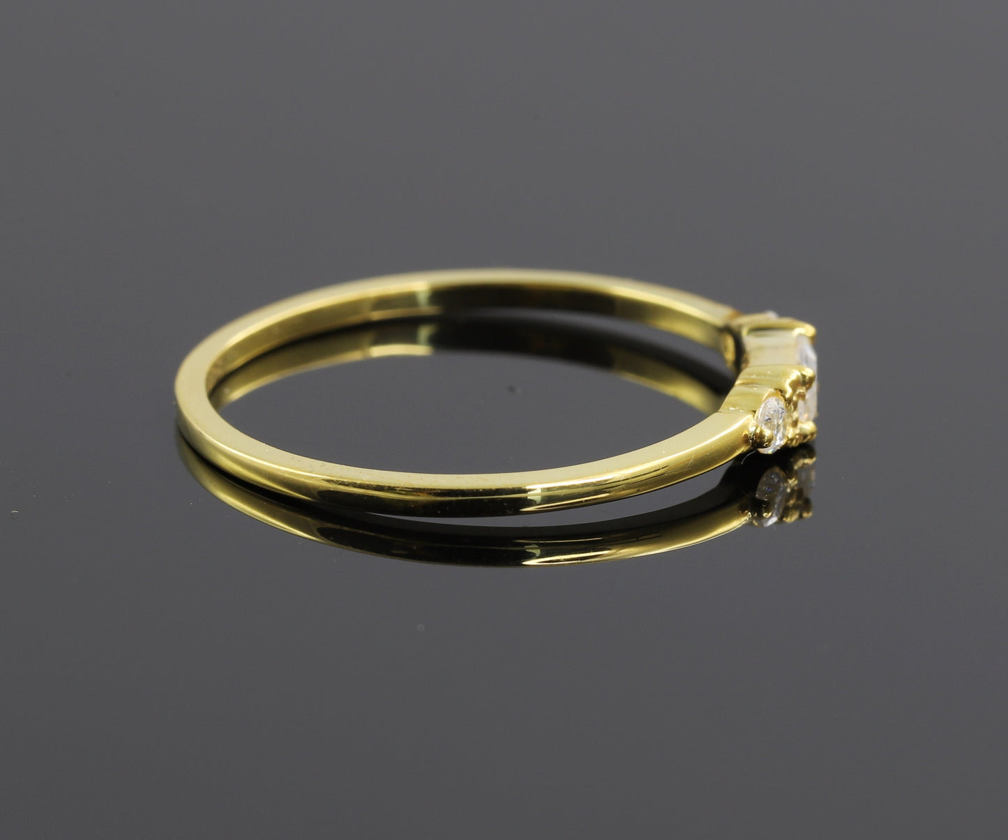 Three Stone Baguette Cut Moissanite Band