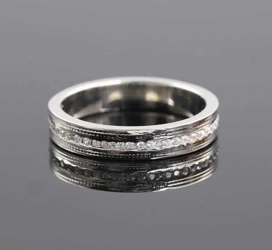Round Diamond Half Eternity Moissanite Band
