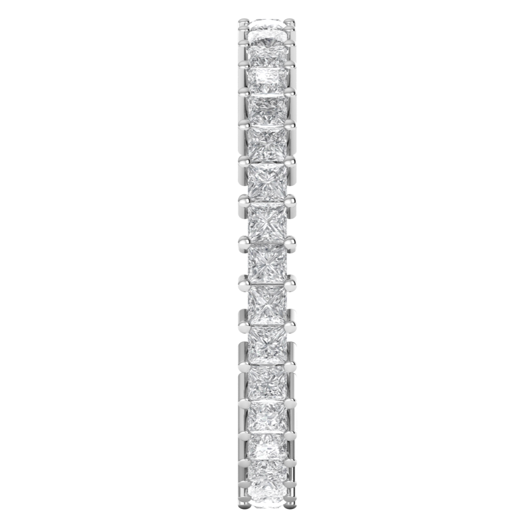 Full Eternity Princess Cut Moissanite Wedding Band