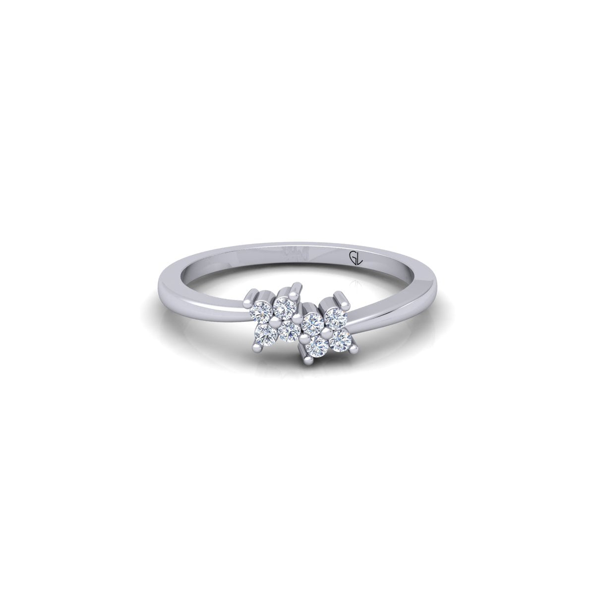 Minimalist Lab Grown Diamond 14K White Gold Wedding Band