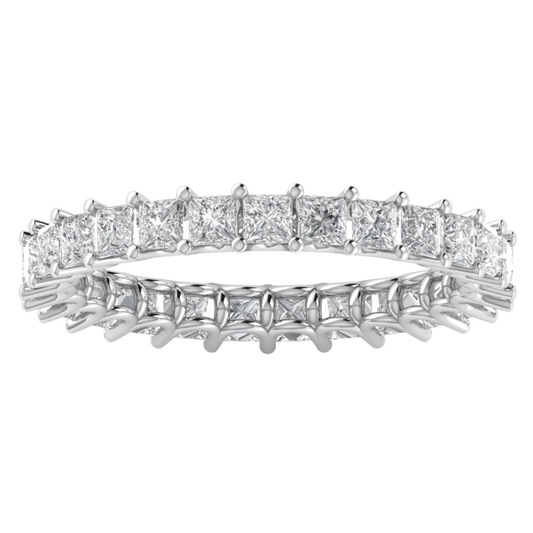 Full Eternity Princess Cut Moissanite Wedding Band