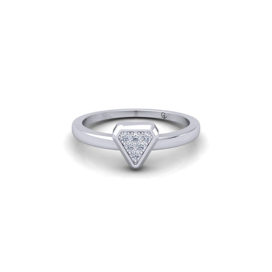 Trillion Shape Cluster Lab Grown Diamond 14K White Gold Wedding Band
