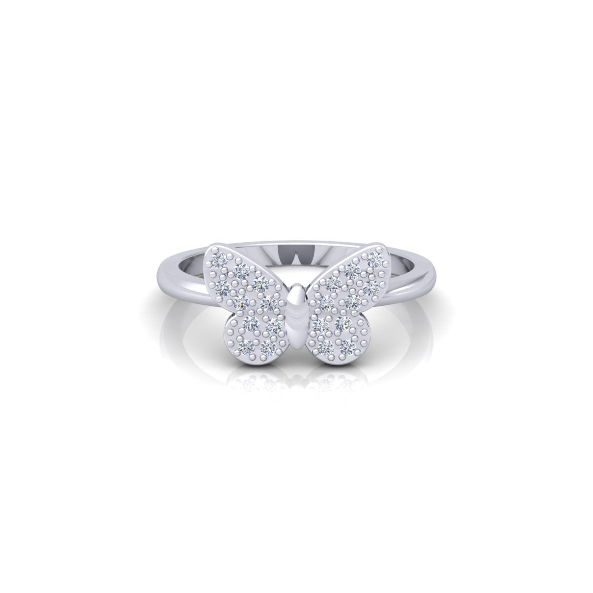 Lab Grown Diamond Mariah Carey Inspired Butterfly 14K White Gold Wedding Ring