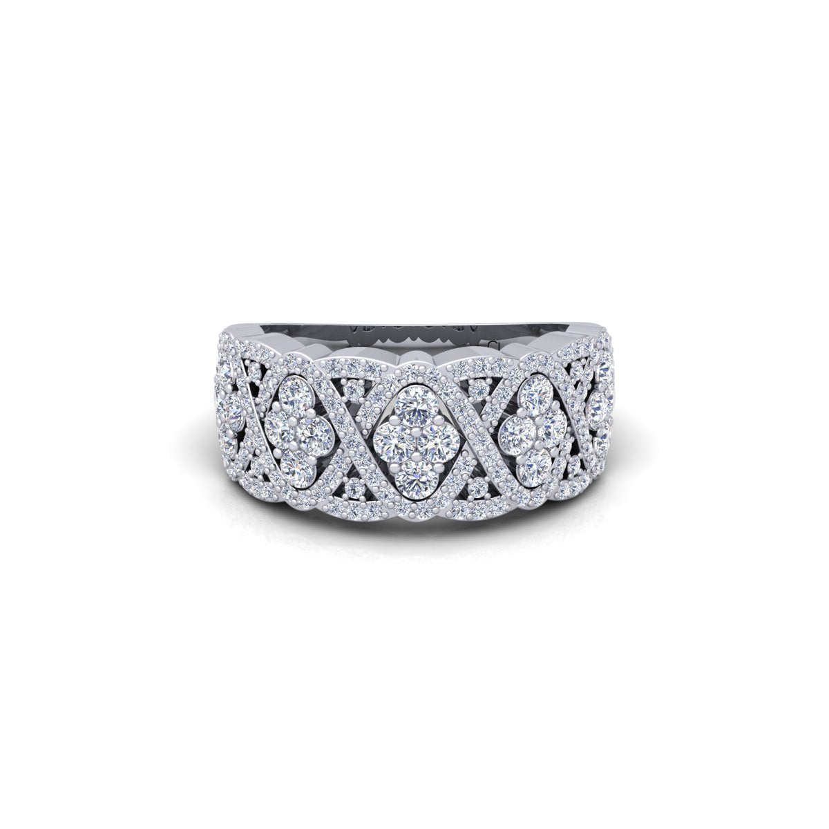 Women's Lab Grown Diamond 14K White Gold Cocktail Ring