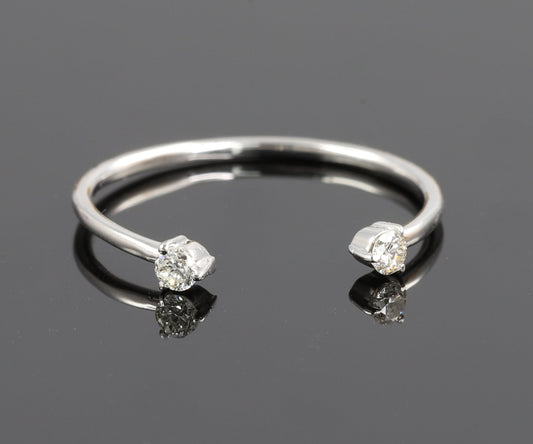 Open Cuff Round Cut Moissanite Wedding Band