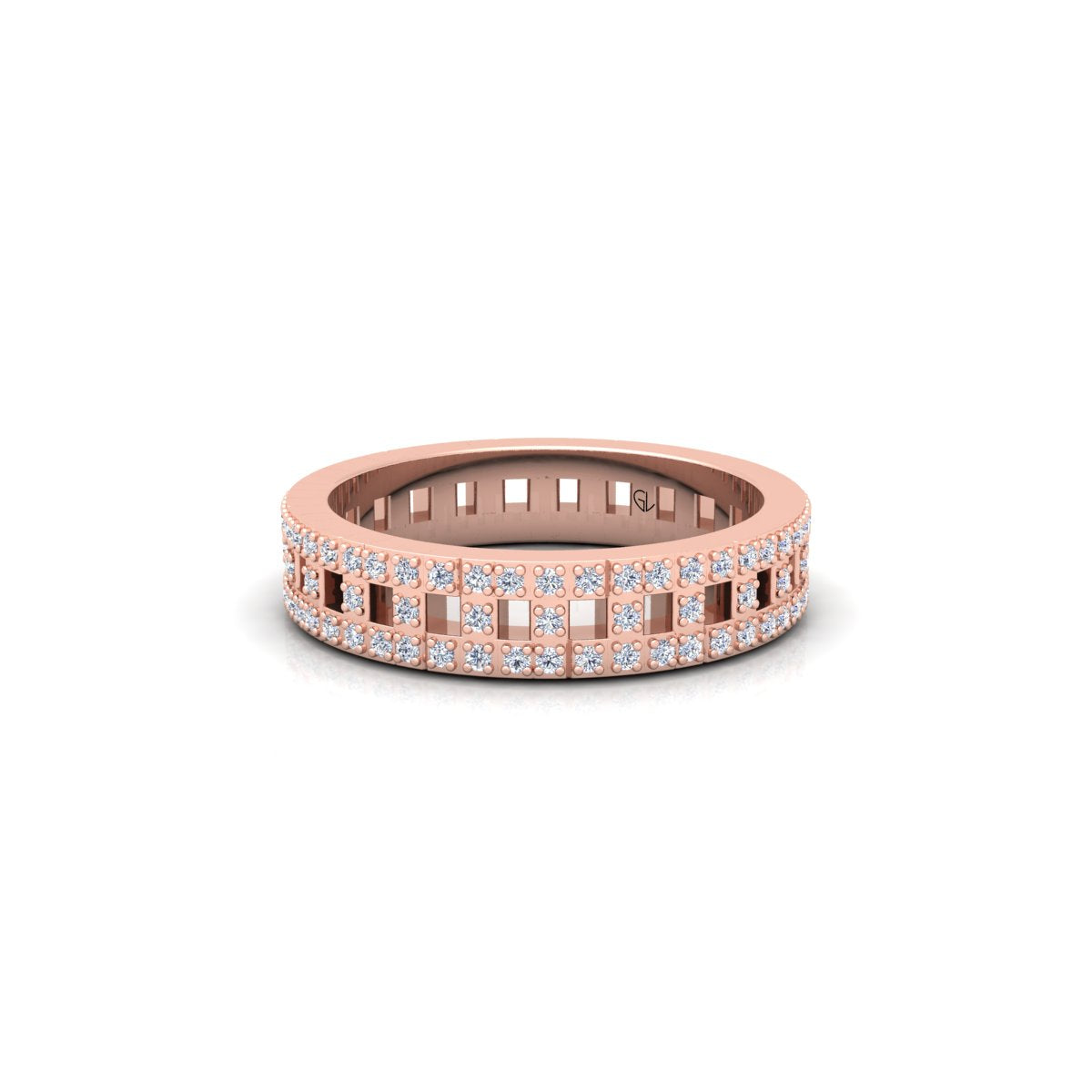 Lab Grown Diamond Full Eternity 14K White Gold Wedding Band