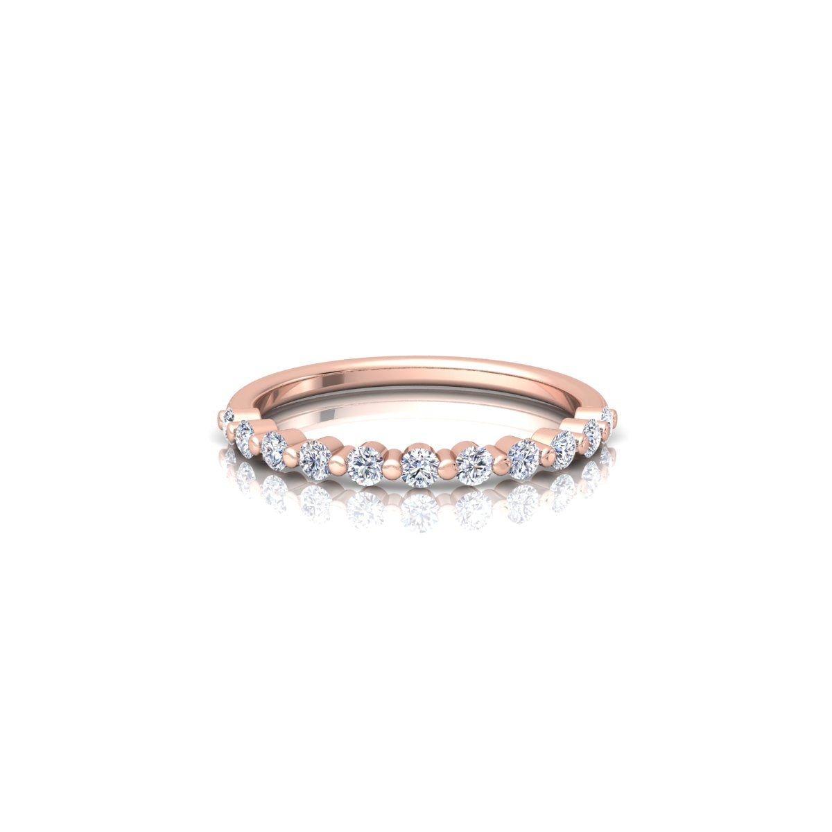 Lab Grown Diamond Half Eternity 14K White Gold Wedding Band