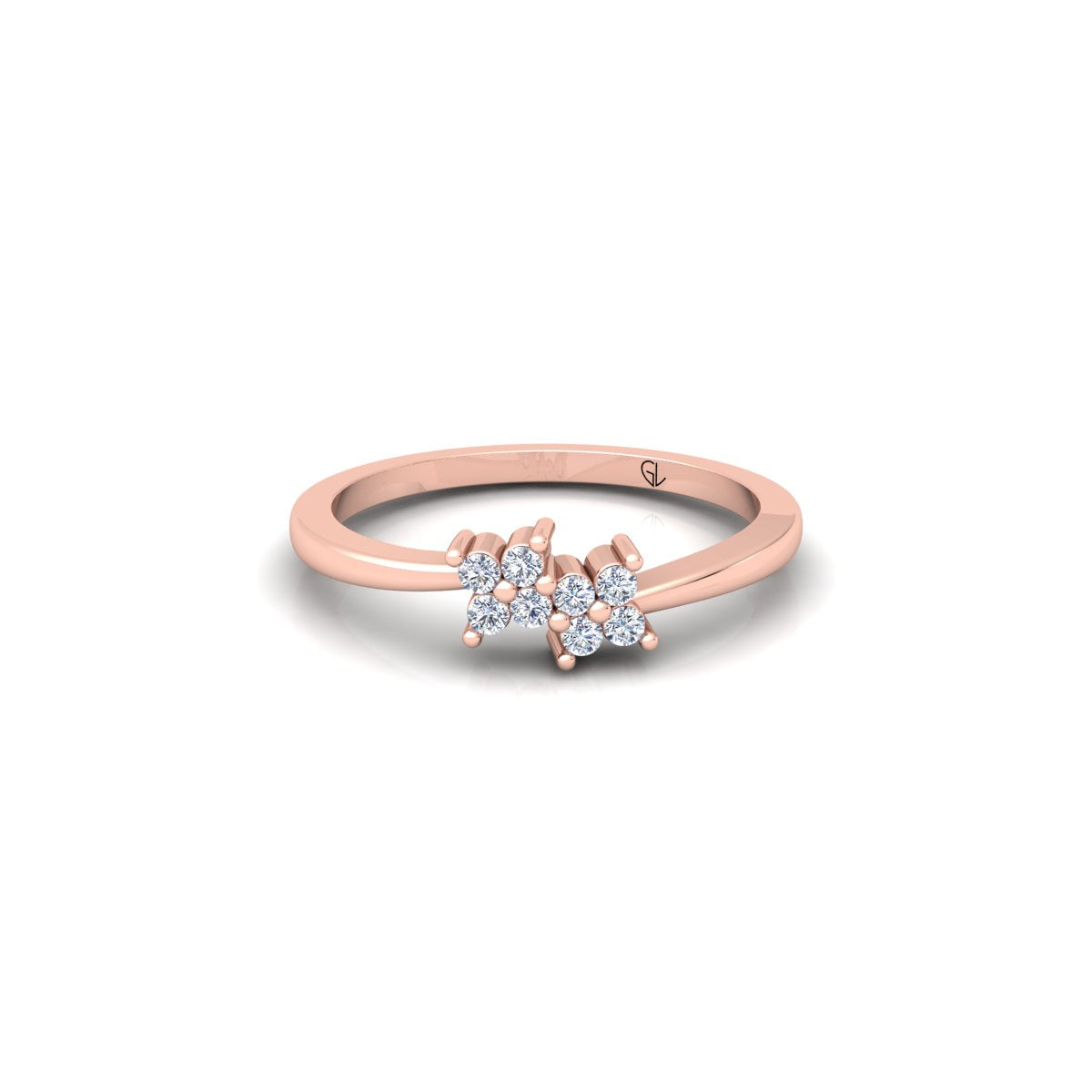 Minimalist Lab Grown Diamond 14K White Gold Wedding Band