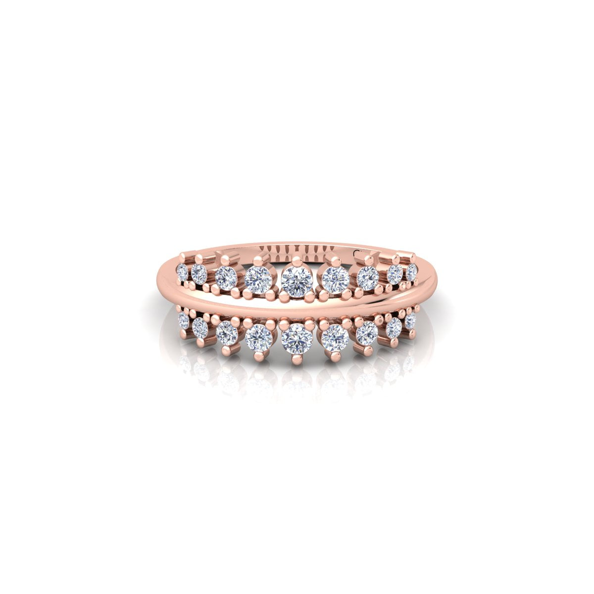 Lab Grown Diamond Half Eternity 14K White Gold Wedding Band