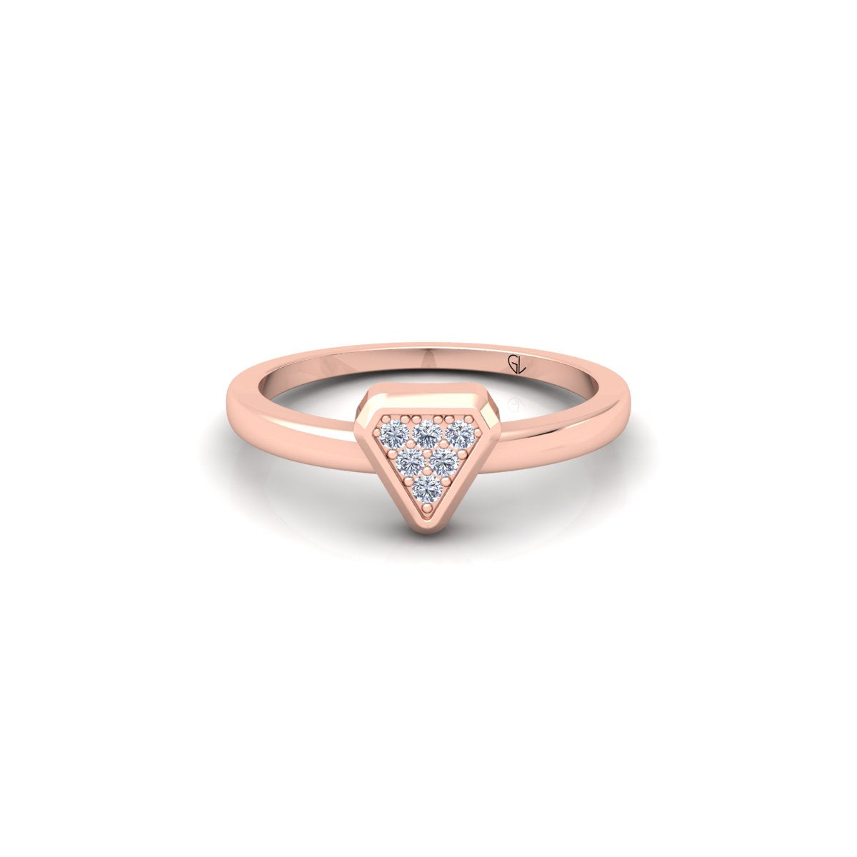 Trillion Shape Cluster Lab Grown Diamond 14K White Gold Wedding Band