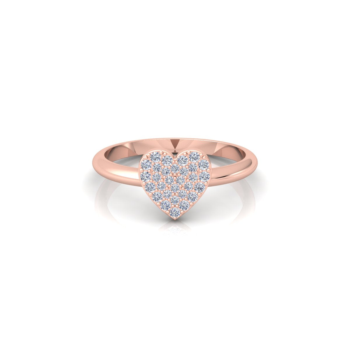 Lab Grown Diamond Cluster Heart Shape Full Eternity 14K White Gold Wedding Ring