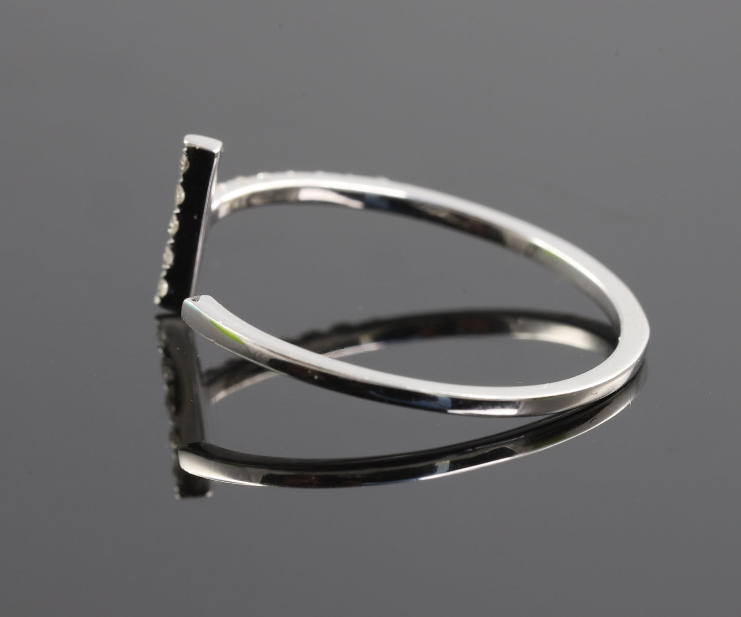 T Bar Open Cuff Round Cut Moissanite Band