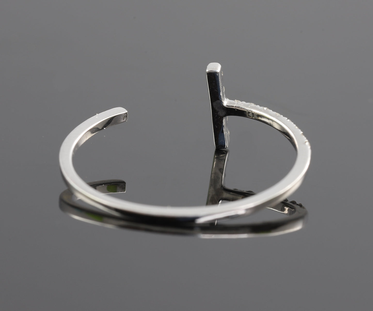 T Bar Open Cuff Round Cut Moissanite Band