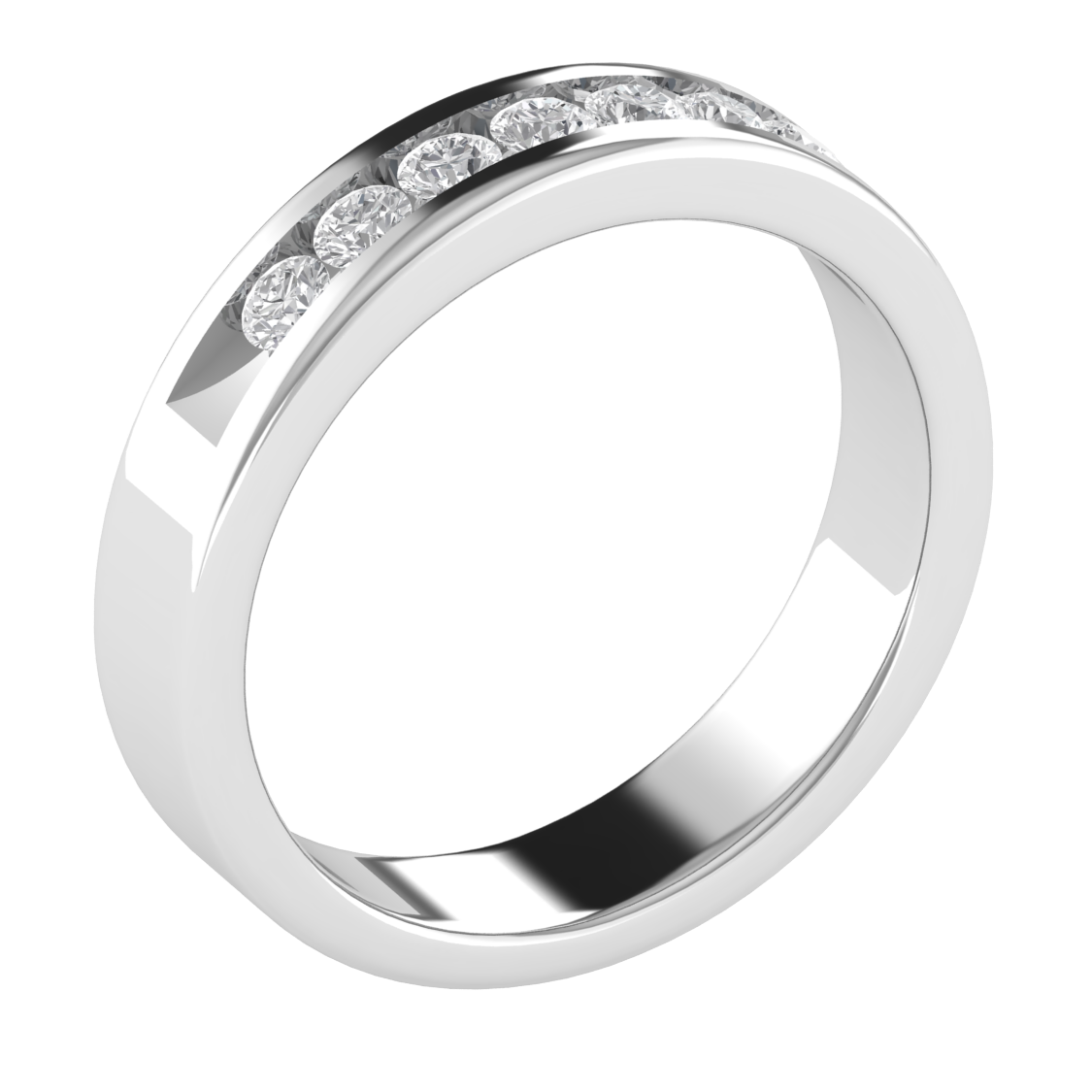 Lab Grown Diamond Seven Stone 14K White Gold Wedding Band