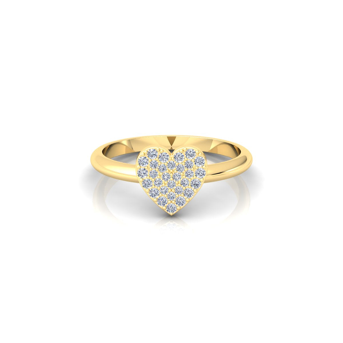Lab Grown Diamond Cluster Heart Shape Full Eternity 14K White Gold Wedding Ring