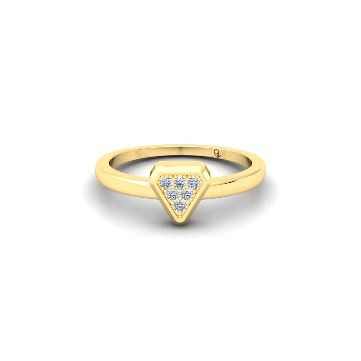 Trillion Shape Cluster Lab Grown Diamond 14K White Gold Wedding Band