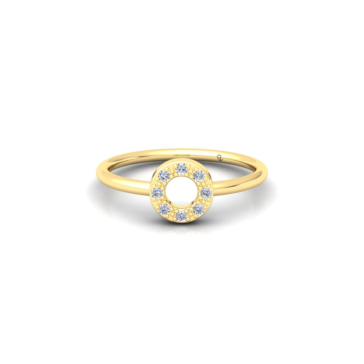 Lab Grown Diamond Open Round Diamond 14K White Gold Wedding Ring