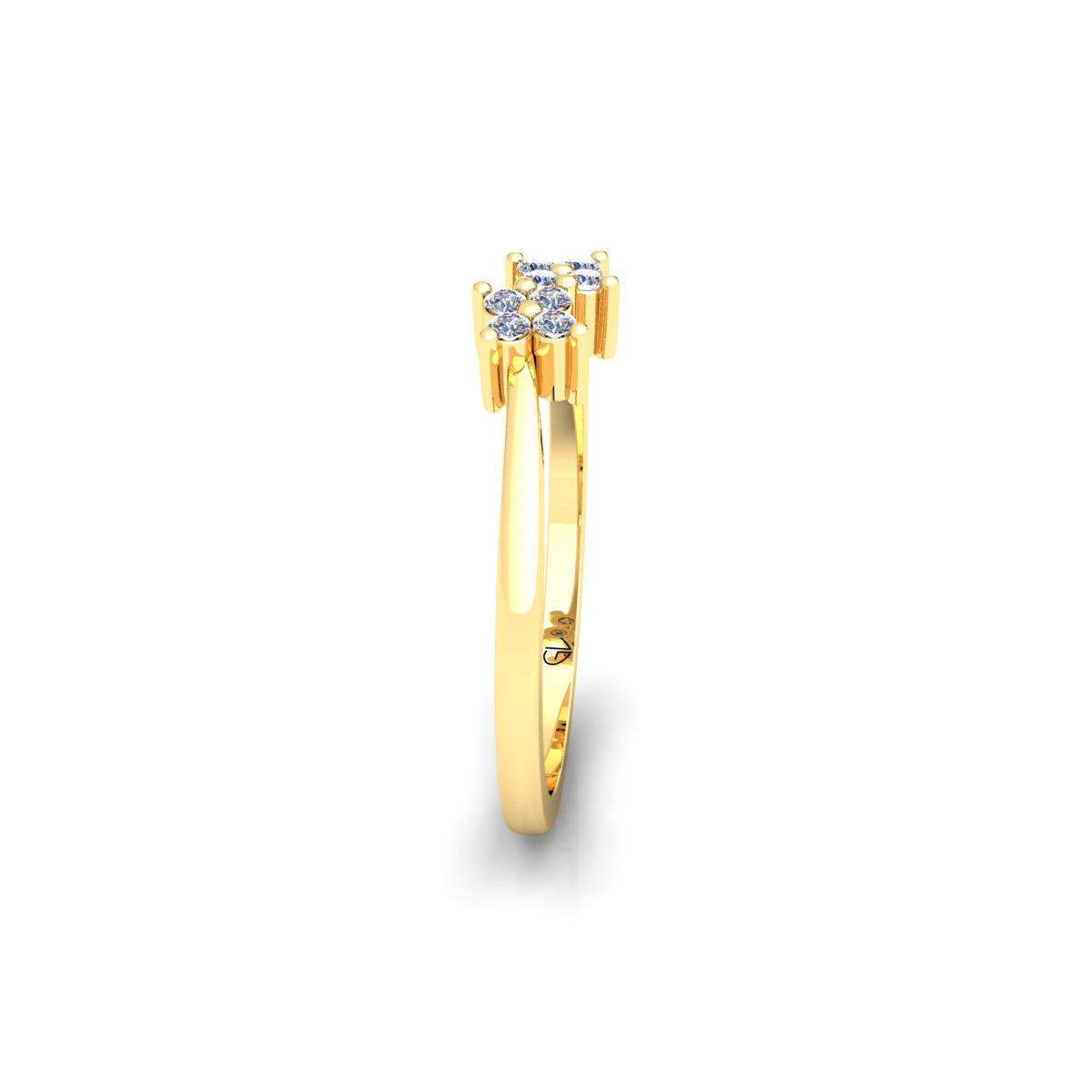 Minimalist Lab Grown Diamond 14K White Gold Wedding Band