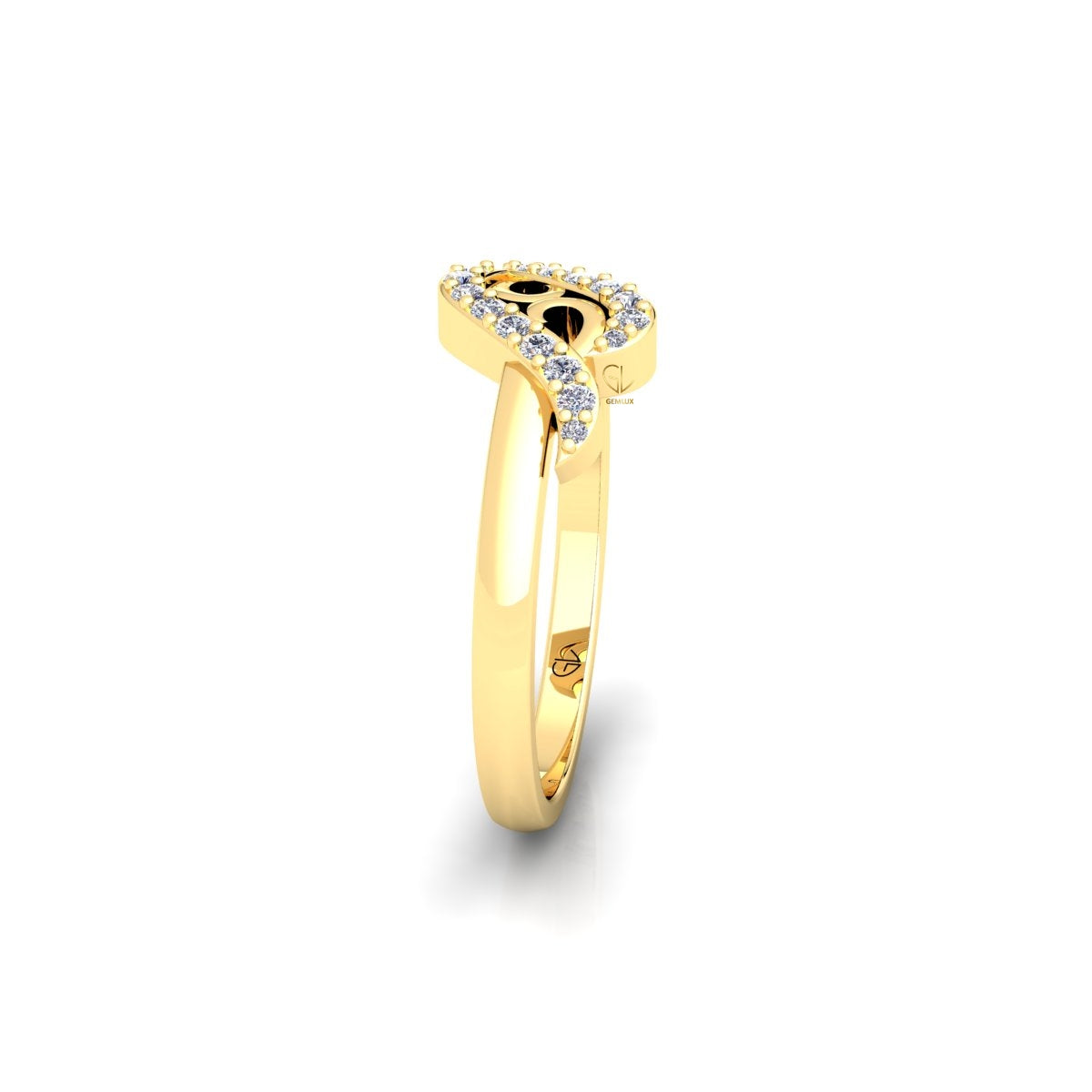 Lab Grown Diamond Swirl 14K White Gold Wedding Band