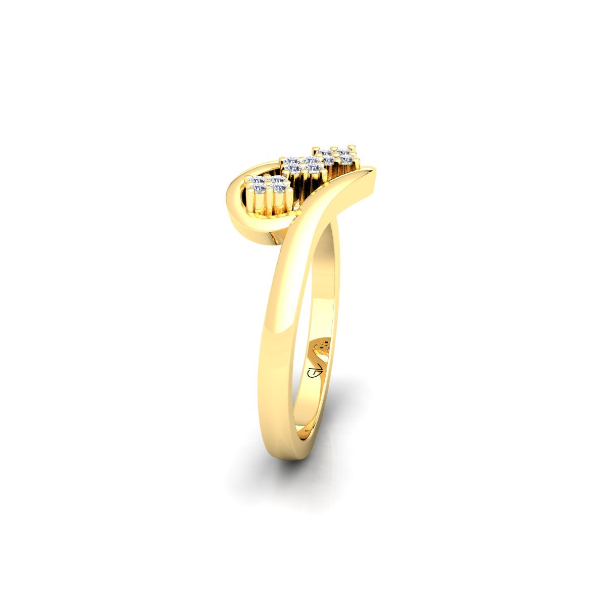 Lab Grown Diamond Swirl 14K White Gold Wedding Band
