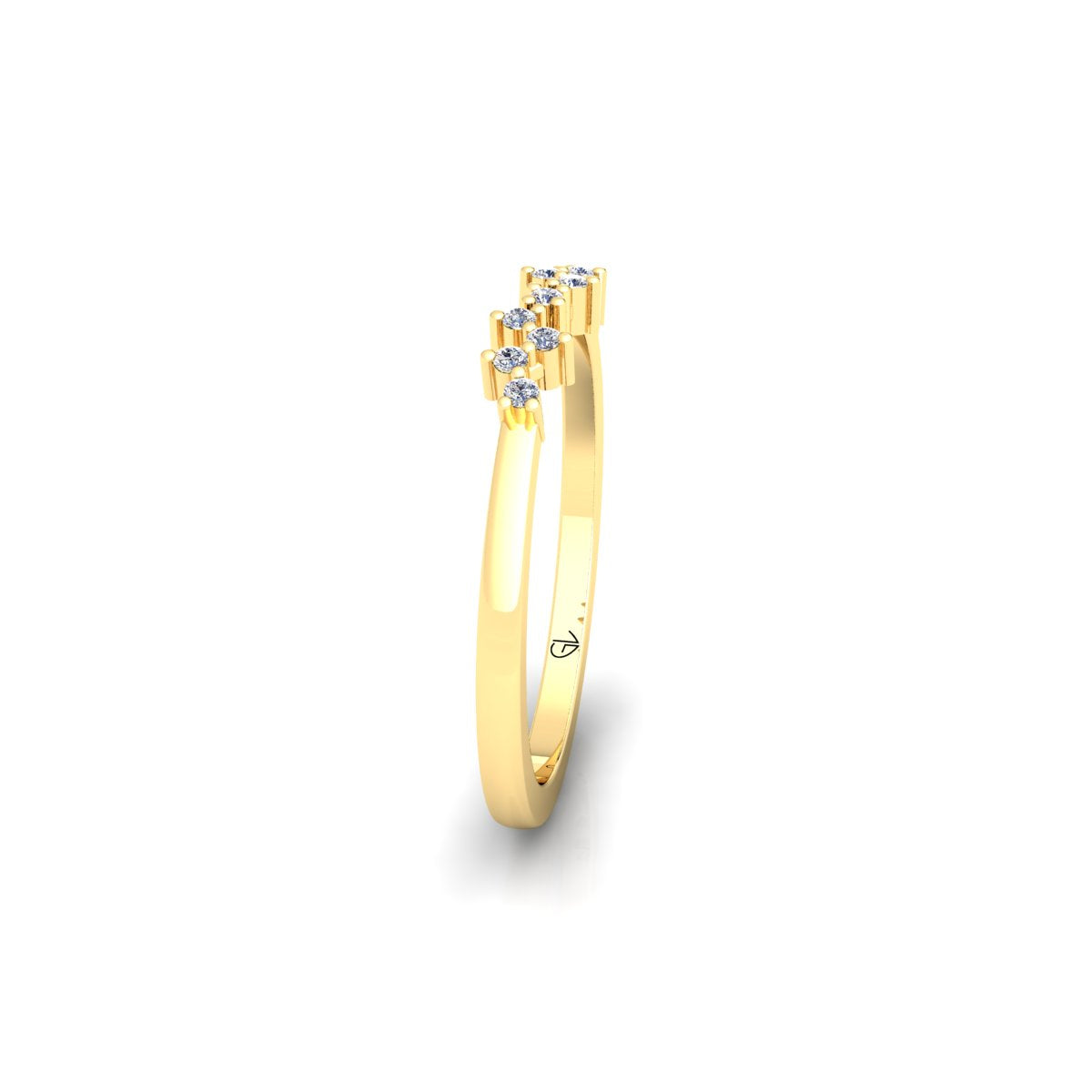 Zig Zag Lab Grown Diamond Cluster 14K White Gold Wedding Band