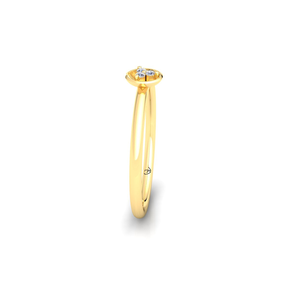 Lab Grown Diamond Three Stone 14K White Gold Wedding Ring