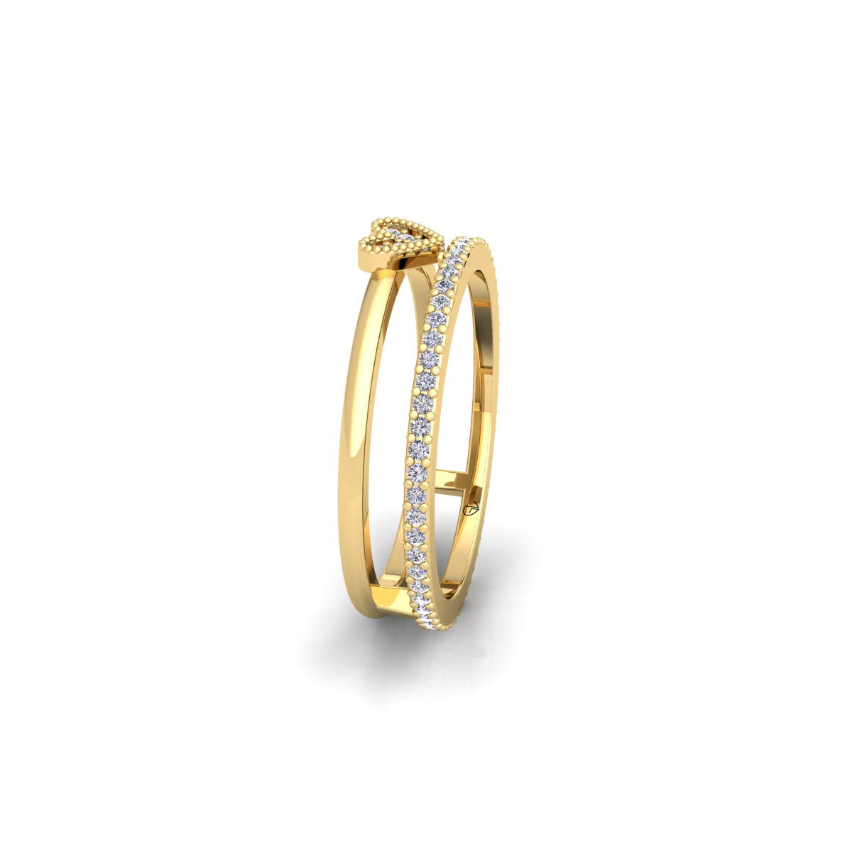 Lab Grown Diamond Enhancer Heart Shape 14K White Gold Wedding Band