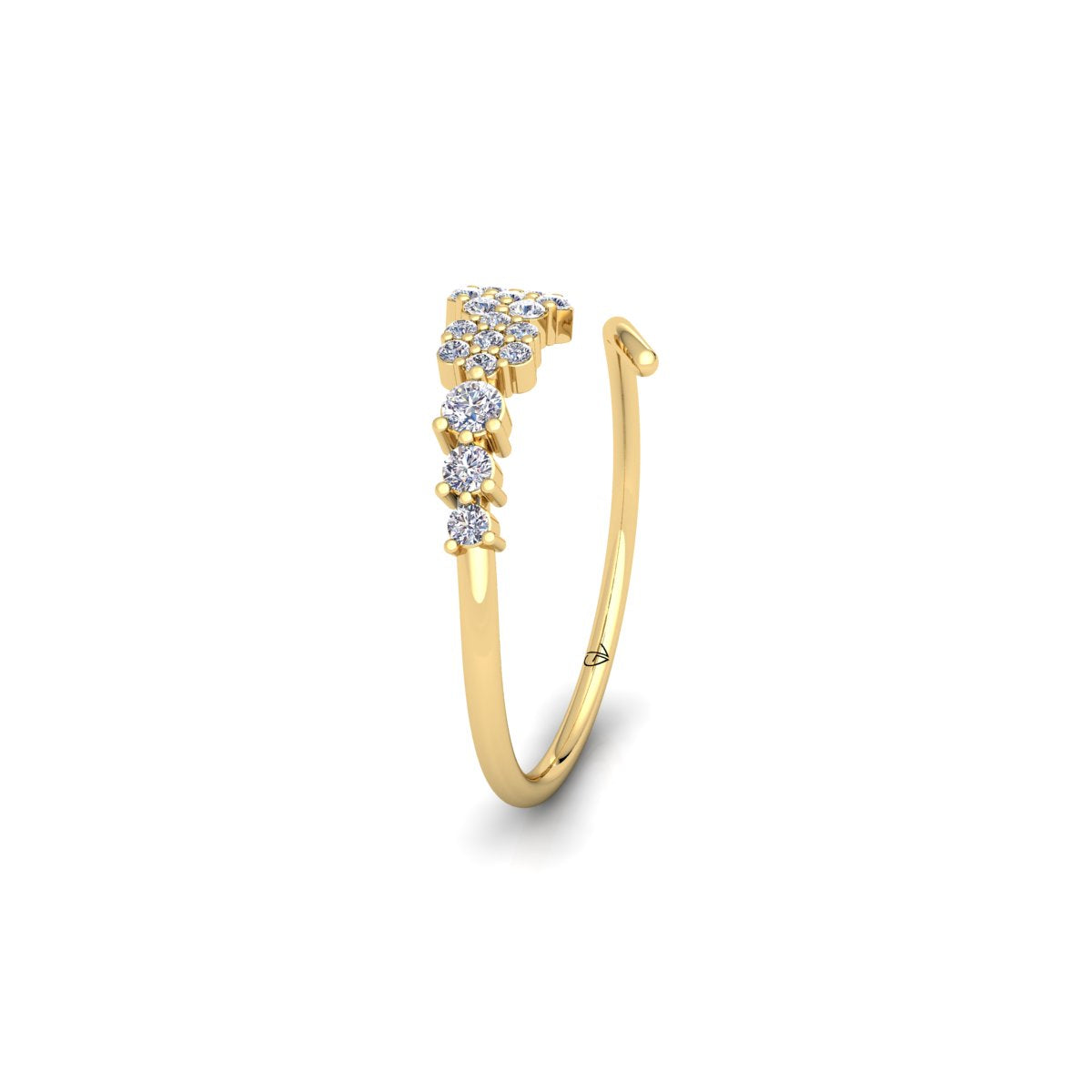 Lab Grown Diamond Floral Inspired 14K White Gold Wedding Band