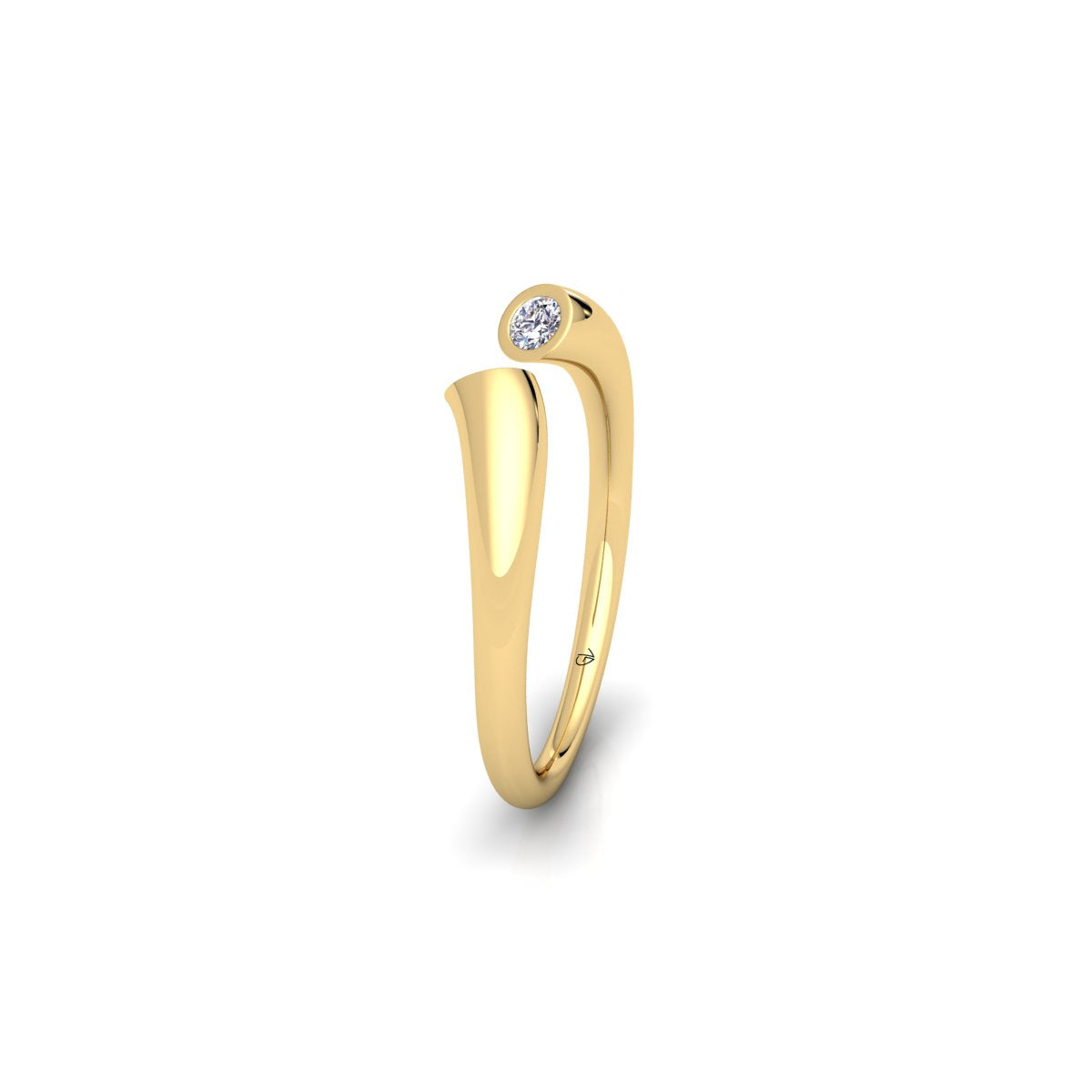 Lab Grown Diamond Open Cuff Two Stone 14K White Gold Wedding Band