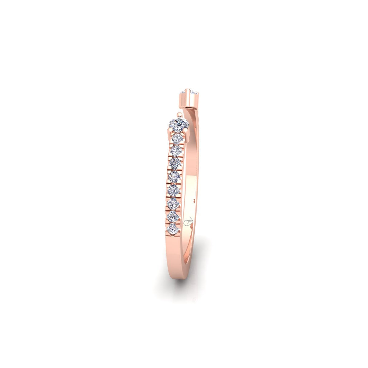 Lab Grown Diamond Open Cuff 14K White Gold Wedding Band