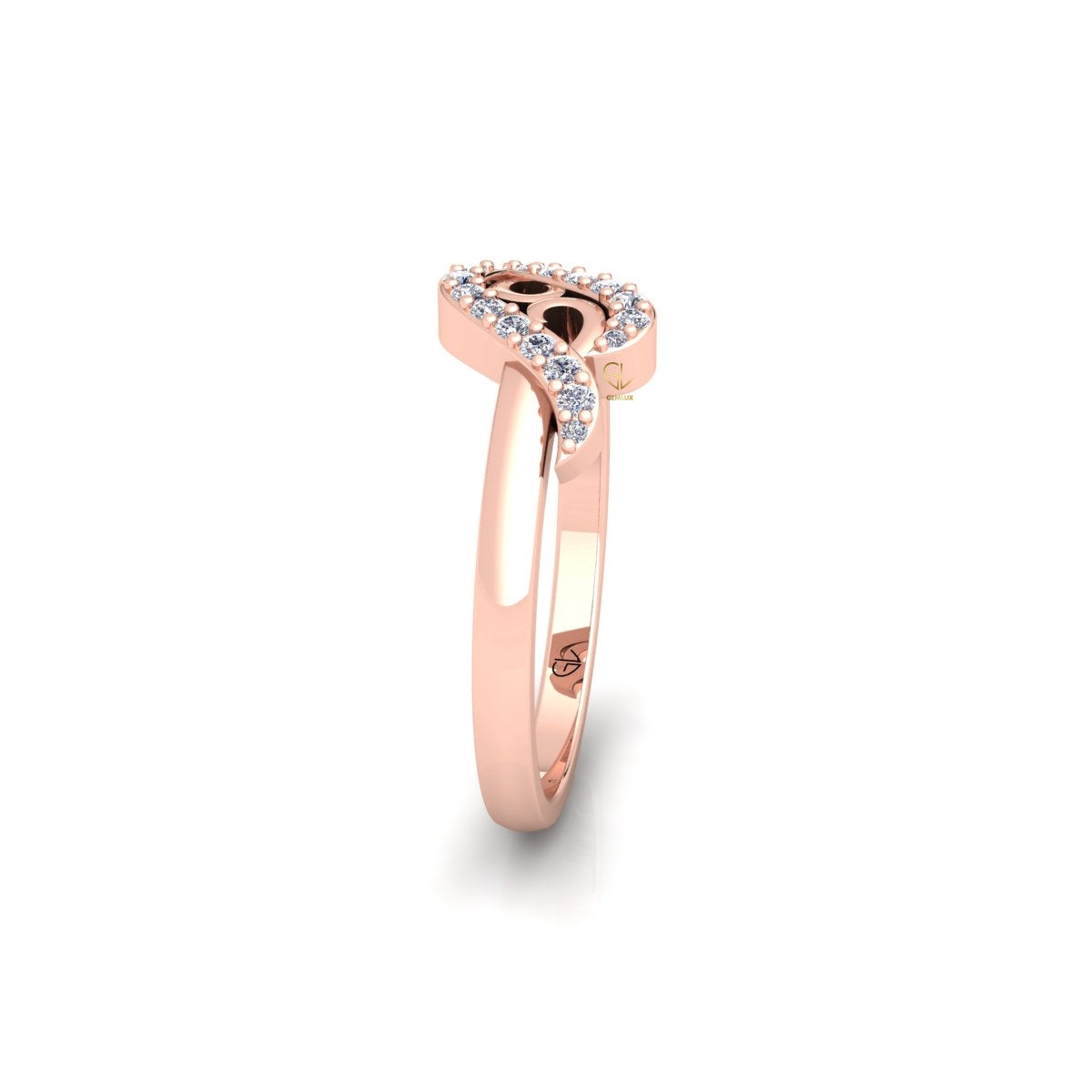 Lab Grown Diamond Swirl 14K White Gold Wedding Band
