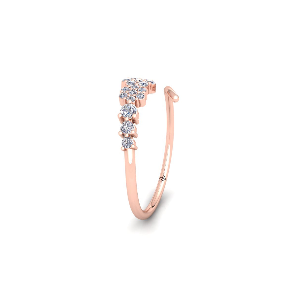 Lab Grown Diamond Floral Inspired 14K White Gold Wedding Band