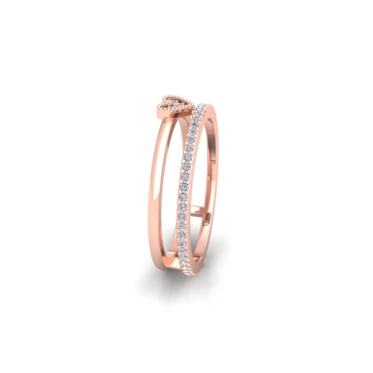 Lab Grown Diamond Enhancer Heart Shape 14K White Gold Wedding Band
