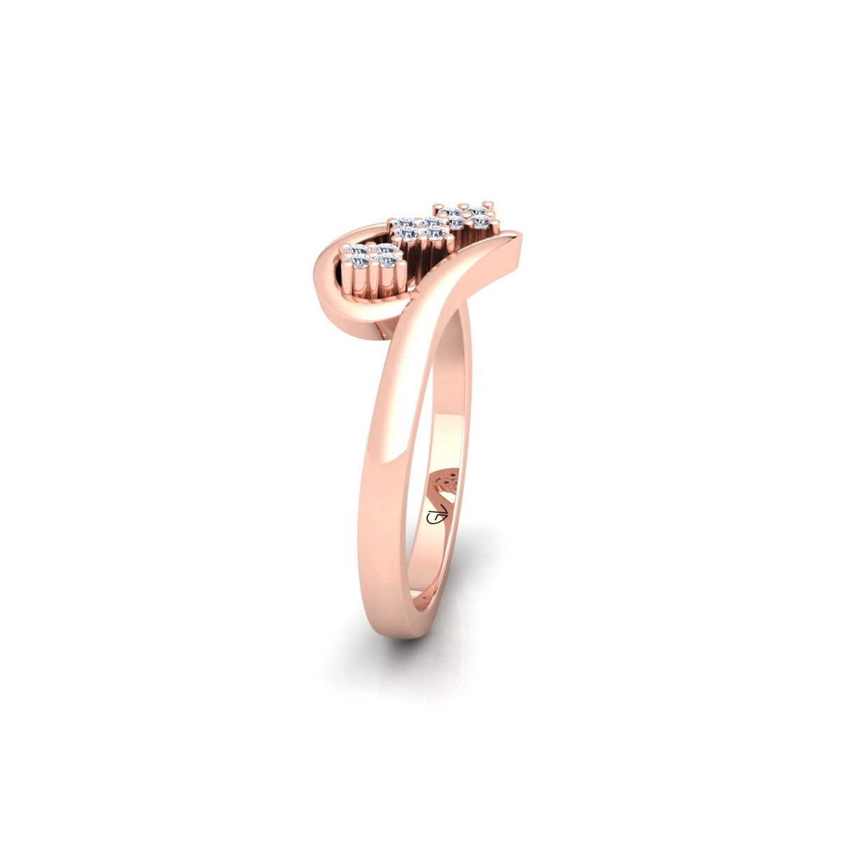 Lab Grown Diamond Swirl 14K White Gold Wedding Band