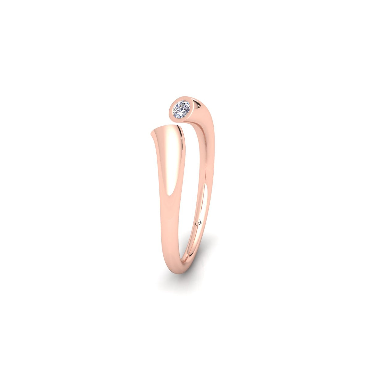 Lab Grown Diamond Open Cuff Two Stone 14K White Gold Wedding Band
